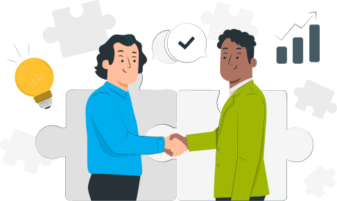People shaking hands cartoon